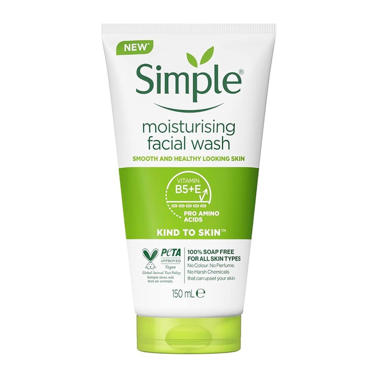 شوینده صورت سیمپل Simple Moisturizing Facial Wash | پاککننده و آبرسان مناسب پوست خشک و حساس